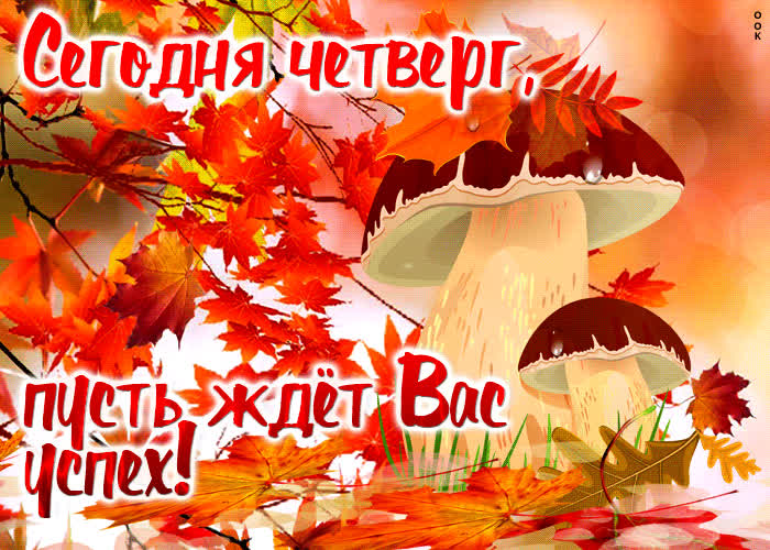 Postcard отличная открытка сегодня четверг, пусть ждет вас успех