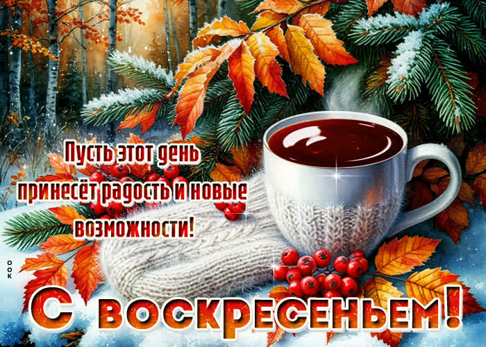 Postcard пусть этот день принесет радость и новые возможности. с воскресеньем